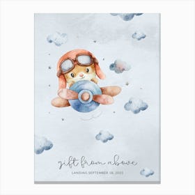 Owl Baby Shower Kids and Nursery Canvas Print