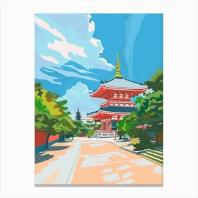 Todai Ji Temple Nara 4 Colourful Illustration Canvas Print