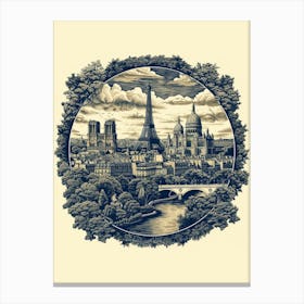 Iconic Landmarks Of France Canvas Print