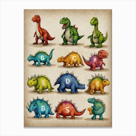 Alphabet Dinosaurs Canvas Print