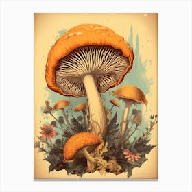 Vintage Storybook Mushroom Canvas Print