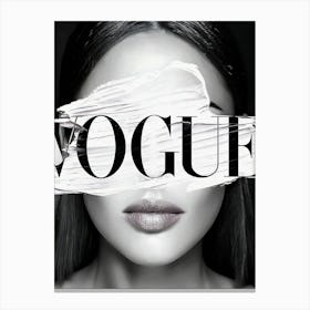 Luxury Fashion Woman Vogue Black And White Canvas Print