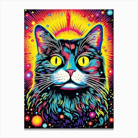 Stellar Furcefield, Psychedelic Cats series Canvas Print