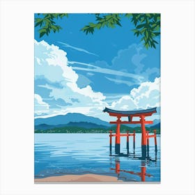 Miyajima Island Japan 2 Colourful Illustration Canvas Print