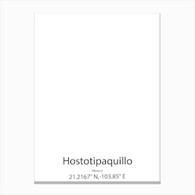 Hostotipaquillo,Mexico Minimalist Map Canvas Print