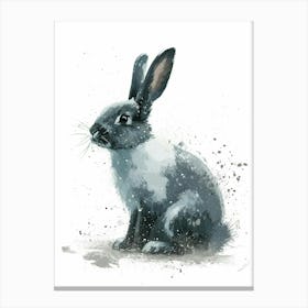 English Silver Rabbit Nursery Illustration 4 Canvas Print