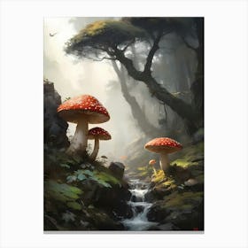 Mushrooms Painting (32) Canvas Print