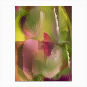 Abstract Garden Purple Green Canvas Print