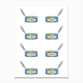 Six Cans Of Tuna . Uk Canvas Print