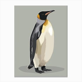 Emperor Penguin Cuverville Island Minimalist Illustration 3 Canvas Print