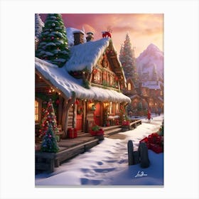 Sunset in the Christmas Village Canvas Print