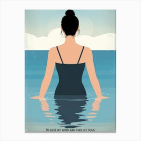 Woman In The Water Canvas Print