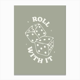 Dice Roll With It Sage 1 Canvas Print