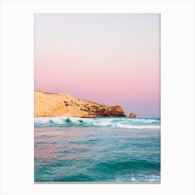Cala Tarida, Ibiza, Spain Pink Photography 2 Canvas Print