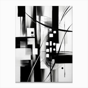 Perception Abstract Black And White 3 Canvas Print