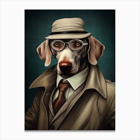 Gangster Dog Weimaraner Canvas Print