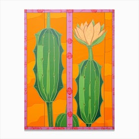 Mexican Style Cactus Illustration Nopal Cactus 4 Canvas Print