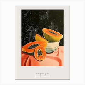 Art Deco Papaya Still Life 2 Poster Canvas Print