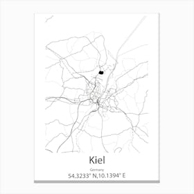 Kiel,Germany Minimalist Map Canvas Print