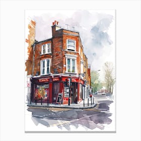 Redbridge London Borough   Street Watercolour 4 Canvas Print