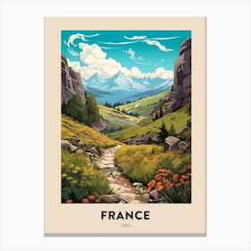 Gr10 France 2 Vintage Hiking Travel Poster Canvas Print