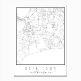 Cape Town South Africa Street Map Canvas Print