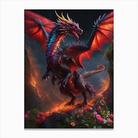 Red Lava Dragon Canvas Print