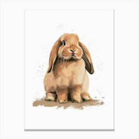 Florida White Rabbit Nursery Illustration 8 Canvas Print