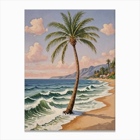 Tropical Beach Palm Tree Canvas Print