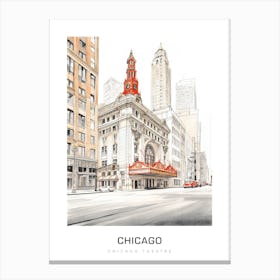 Chicago Theatre B&W Poster Canvas Print