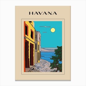 Minimal Design Style Of Havana, Cuba 1 Poster Canvas Print