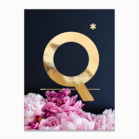 Flower Alphabet Q Canvas Print