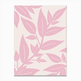 Pink Leaves Botanical Canvas Print