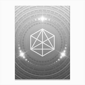 Geometric Glyph in White and Silver with Sparkle Array n.0135 Canvas Print