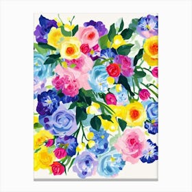 Rose Modern Colourful Flower Canvas Print