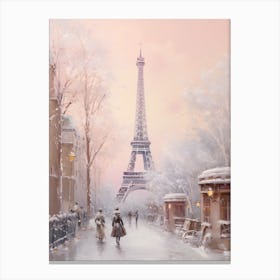 Dreamy Winter Painting Paris France 1 Canvas Print