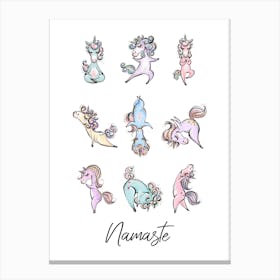 Namaste Unicorns Canvas Print