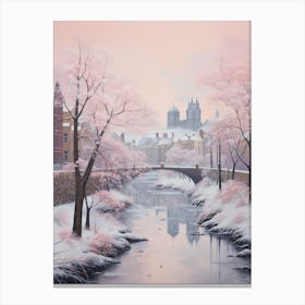 Dreamy Winter Painting Newcastle United Kingdom Canvas Print