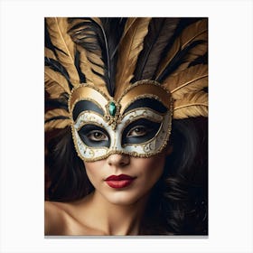 A Woman In A Carnival Mask (5) Canvas Print