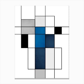 Blue Grey Mondrian No 463 Canvas Print