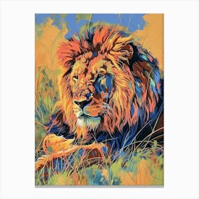 Masai Lion Symbolic Imagery Fauvist Painting 4 Canvas Print
