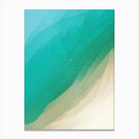 Minimal art abstract watercolor painting calm green waves Canvas Print
