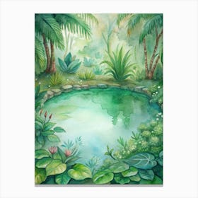 Watercolor Of A Pond Canvas Print