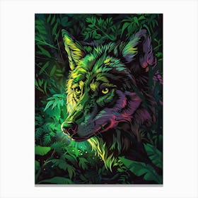 Wolf In The Jungle 19 Canvas Print