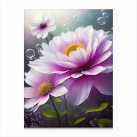 Flowers And Bubbles Canvas Print