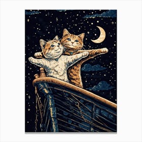 Titanic Cats 1 Canvas Print