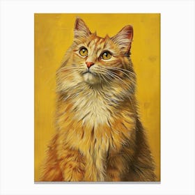 Laperm Cat Relief Illustration 4 Canvas Print