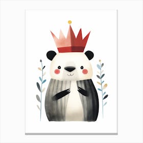 Little Badger 1 Wearing A Crown Canvas Print