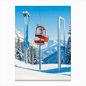 Ski Lift In The Mountains Canvas Print