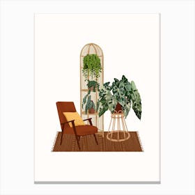 Potted Plants Interior Canvas Print